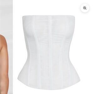 LEAU MUSE MESH CORSET TOP - WHITE in M and New with tags